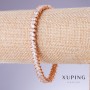 Xuping Bracelet with White Zircons, 7mm Thickness, 17.5-19.5cm Length, 18K Gold Plating