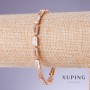 Xuping Bracelet with White Zircons, 5mm Thick, 17-19cm Length, 18K Gold Plated