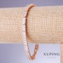 Xuping Bracelet with White Zircons, 6mm Thickness, 18-20cm Length, 18K Gold Plating