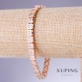 Xuping Bracelet with White Zircons, 5mm Thickness, 18-21cm Length, 18K Gold Plating