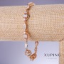 Xuping Bracelet with White Zircons, 4-9mm Thickness, 19-22cm Length, 18K Gold Plating