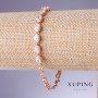 Xuping Bracelet with White Zircons, 5mm Thickness, 17-20cm Length, 18K Gold Plating