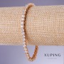 Xuping Bracelet with White Zircons, 4mm Thickness, 18-20cm Length, 18K Gold Plating