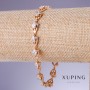 Xuping Bracelet with White Zircons, 7mm Thickness, 18-20cm Length, 18K Gold Plating