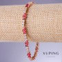 Xuping Bracelet with Red Zircons "Ruby", 5mm Thickness, 18-21cm Length, 18K Gold Plating