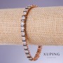 Xuping Bracelet with Black Zircons, 7mm Width, 18-20cm Length, 18K Gold Plated