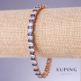 Xuping Bracelet with Blue Zircons "Sapphire", 7mm Width, 18-20cm Length, 18K Gold Plated