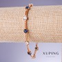 Xuping Bracelet with Blue Zircons "Sapphire", 5mm Width, 18-20cm Length, 18K Gold Plated