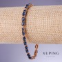 Xuping Bracelet with Blue Zircons "Sapphire", 5mm Width, 18-21cm Length, 18K Gold Plated