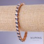 Xuping Bracelet with Blue Zircons "Sapphire", 7mm Width, 17-19cm Length, 18K Gold Plated