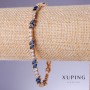 Xuping Bracelet with Blue Zircons "Sapphire", 5mm Width, 19-21cm Length, 18K Gold Plated