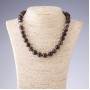 Agate Necklace, Brown Tones, Smooth Round Beads, 10mm Diameter, 45cm Length