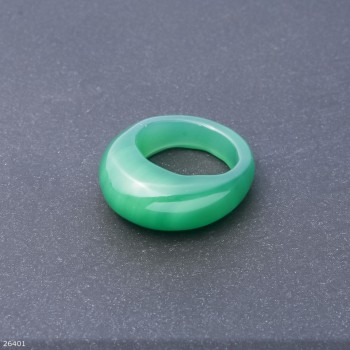 Natural Light Green Agate Stone Ring, Height 6.5-15mm, Width 4-8mm, Diameter 19, 20mm