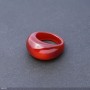 Ring made of natural stone Carnelian, height 6.5–15 mm, width 4–8 mm, diameter 19 mm