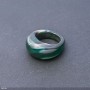 Natural Green Agate Stone Ring, Height 6.5-15mm, Width 4-8mm, Diameter 19mm