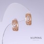 Xuping Earrings with White Zircon, 15mm Length, 6mm Thickness, 18K Gold Plating