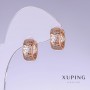 Xuping Earrings, 14mm Length, 7mm Thickness, Rhodium, 18K Gold Plating
