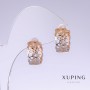 Xuping Earrings, 14mm Length, 7mm Thickness, Rhodium, 18K Gold Plating