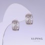 Xuping Earrings, 13mm Length, 7mm Thickness, Rhodium