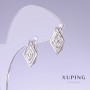 Xuping Earrings, 16mm Length, 9mm Thickness, Rhodium