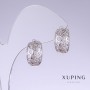 Xuping Earrings, 16mm Length, 7mm Thickness, Rhodium
