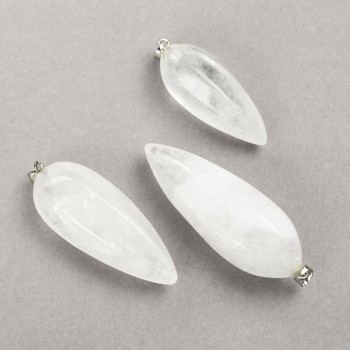 Natural Rock Crystal Pendant, 50x20mm (+/-)