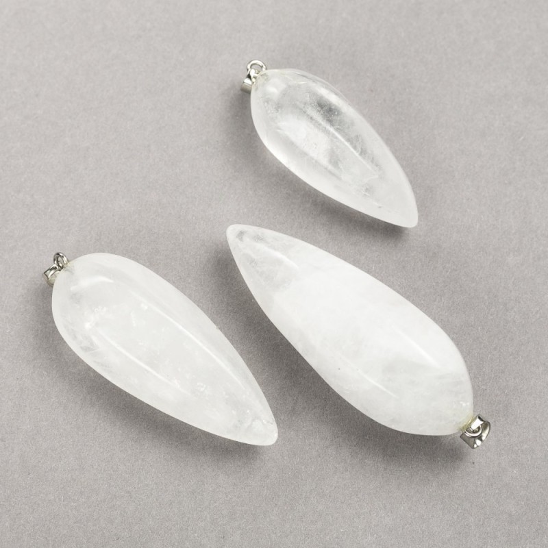 Natural Rock Crystal Pendant, 50x20mm (+/-)