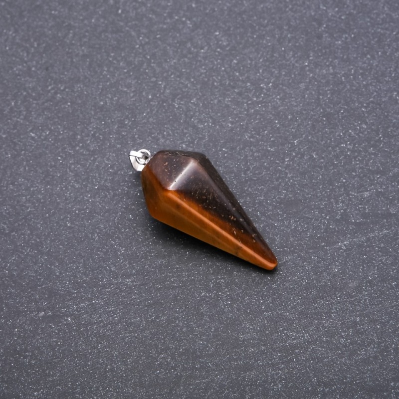 "Pendulum" Pendant made of Natural Tiger's Eye Stone, 40x30x13mm