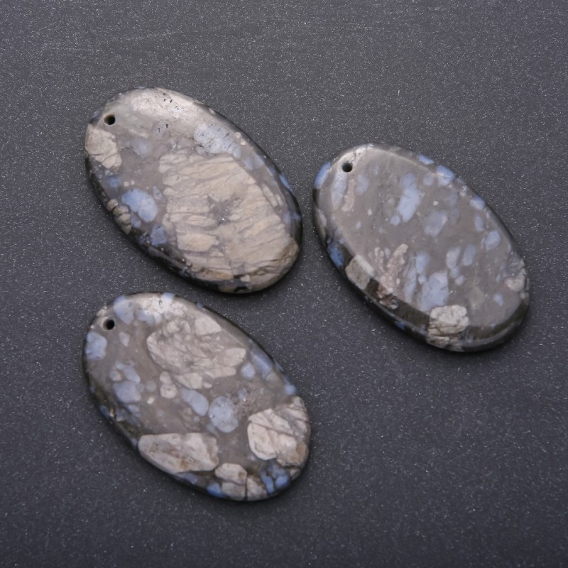 Natural Jasper Pendant, Oval 55x35mm