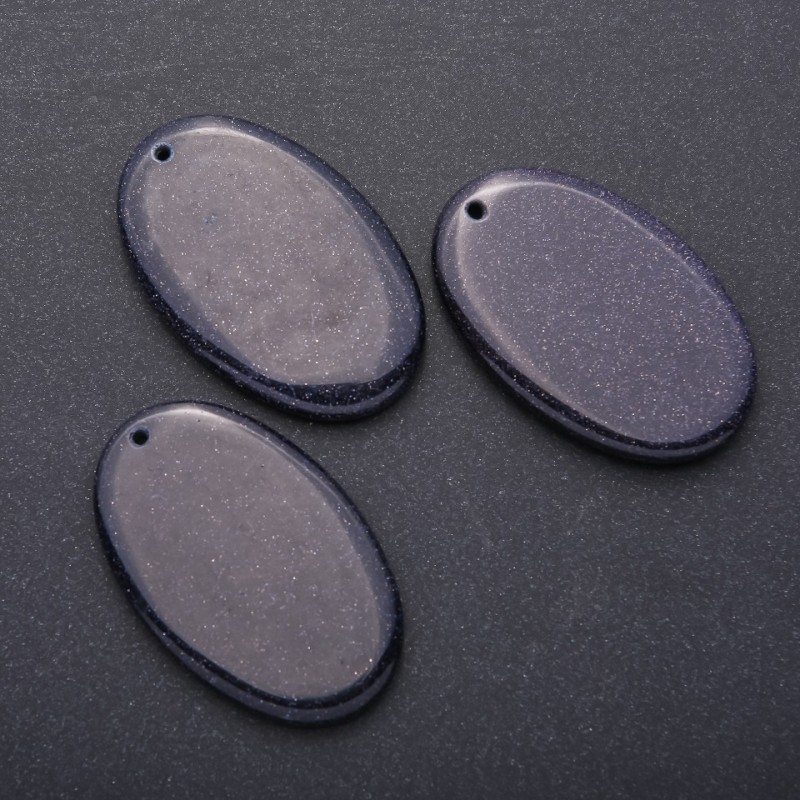 Natural Blue Aventurine "Cairo Night" Pendant, Oval 35x55mm