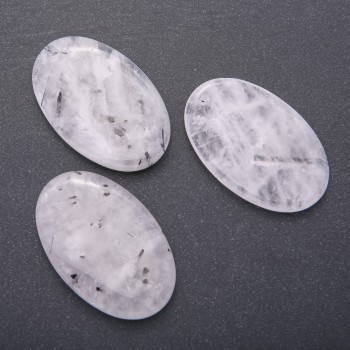 Natural Rutilated Quartz Pendant, Oval 55x35mm (+-)