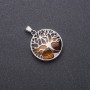 Pendant with Tiger's Eye in a Tree setting, 27mm diameter