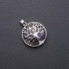 Pendant with Natural Amethyst in a Tree Frame, 27mm diameter