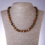 Tiger's Eye Necklace, Multisided Cut, 9×10 mm stones, length 48 cm