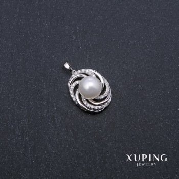 Xuping Pendant with "Majorca" Pearls 23x19x32mm, Rhodium 18k