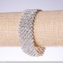 Rhinestone "White" Bracelet, Width 23mm, Length 19cm, Silver