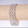 Rhinestone "White" Bracelet, Width 22mm, Length 19cm, Silver