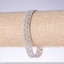 Rhinestone "White" Bracelet, Width 11mm, Length 19cm, Silver