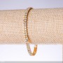 Two-Row Rhinestone "Chameleon" Bracelet, Width 5mm, Length 19cm, Gold