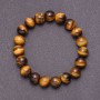 Natural Tiger's Eye Stone Bracelet on Elastic Cord, Diameter 12mm, Circumference 18cm