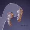 Xuping Earrings with "Majorica" Pearls 25x12mm "18K Gold Plating"