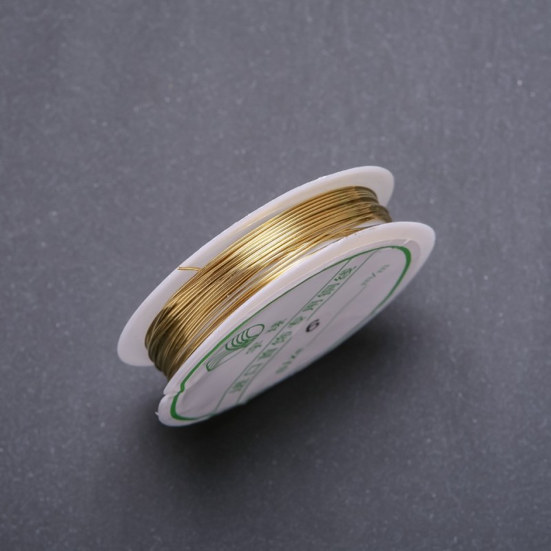 Beading Wire Lemon-Gold, diameter 0.6 mm spool, length 6 m