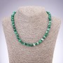 Natural Stone Necklace, Eye Agate, Green Smooth Round Beads, Diameter 8mm, Length 45cm