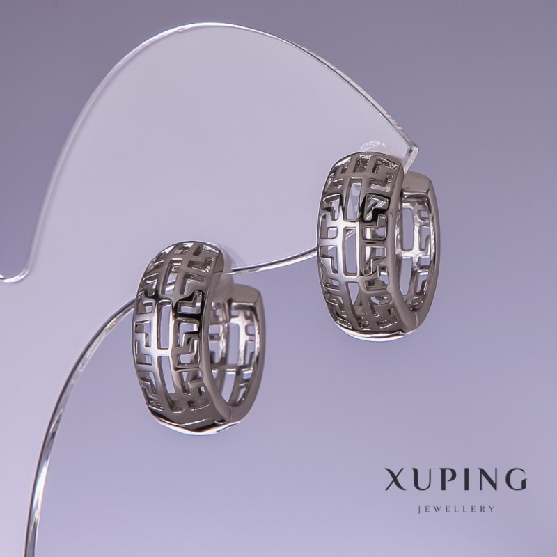 Xuping Earrings 16x8mm Rhodium