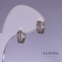 Xuping Earrings with White Rhinestones 11x4mm Rhodium