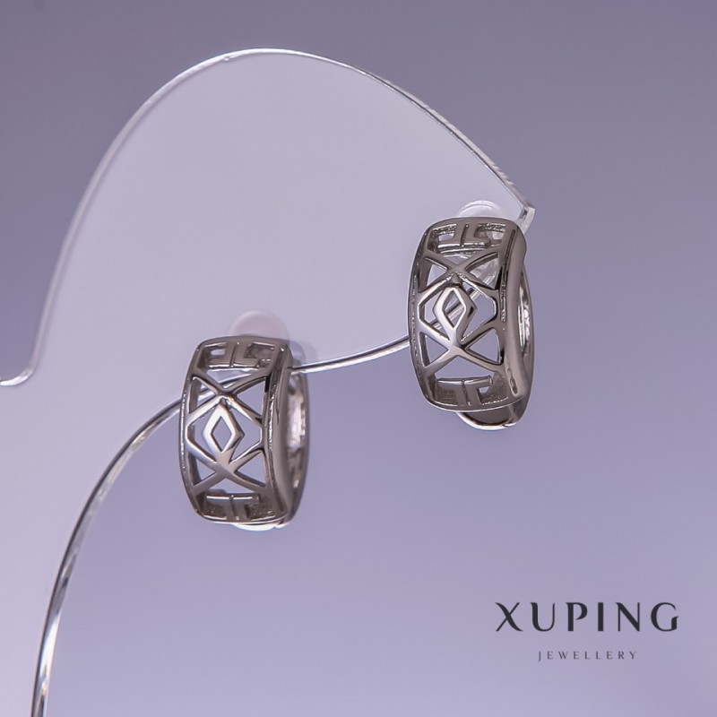 Xuping Earrings 8x14mm Rhodium