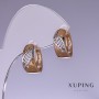 Xuping Earrings 16x7mm "18K Gold Plated, Rhodium"