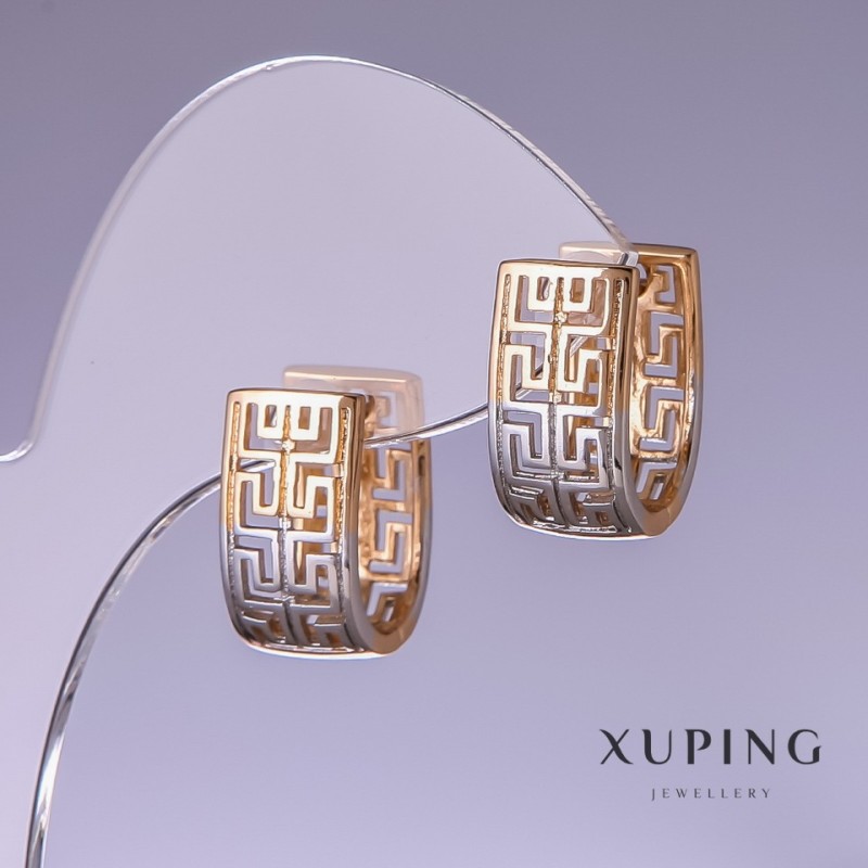 Xuping Earrings 17x9mm "18K Gold Plated, Rhodium"