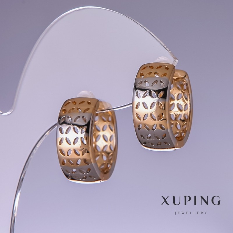 Xuping Earrings 19x8mm "18K Gold Plated, Rhodium"