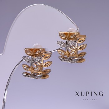 Xuping Earrings 15x10mm "18K Gold Plated, Rhodium"